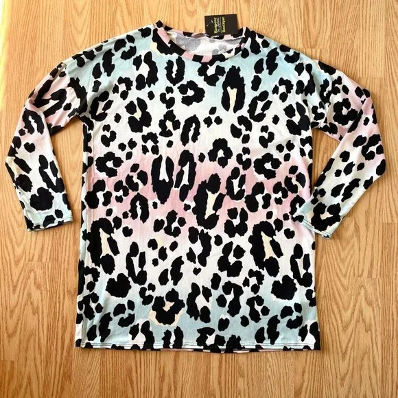Bombom Animal Print Womens Top Tunic New with Tags Pastel Colors Sz S - Picture 13 of 13